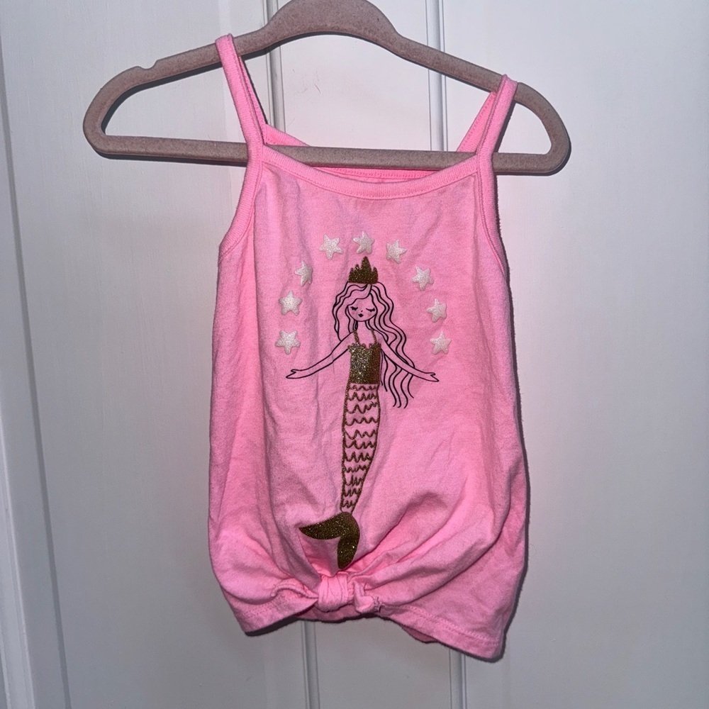 Carter's 2T Girls Pink Sparkly Mermaid Camisole Blouse